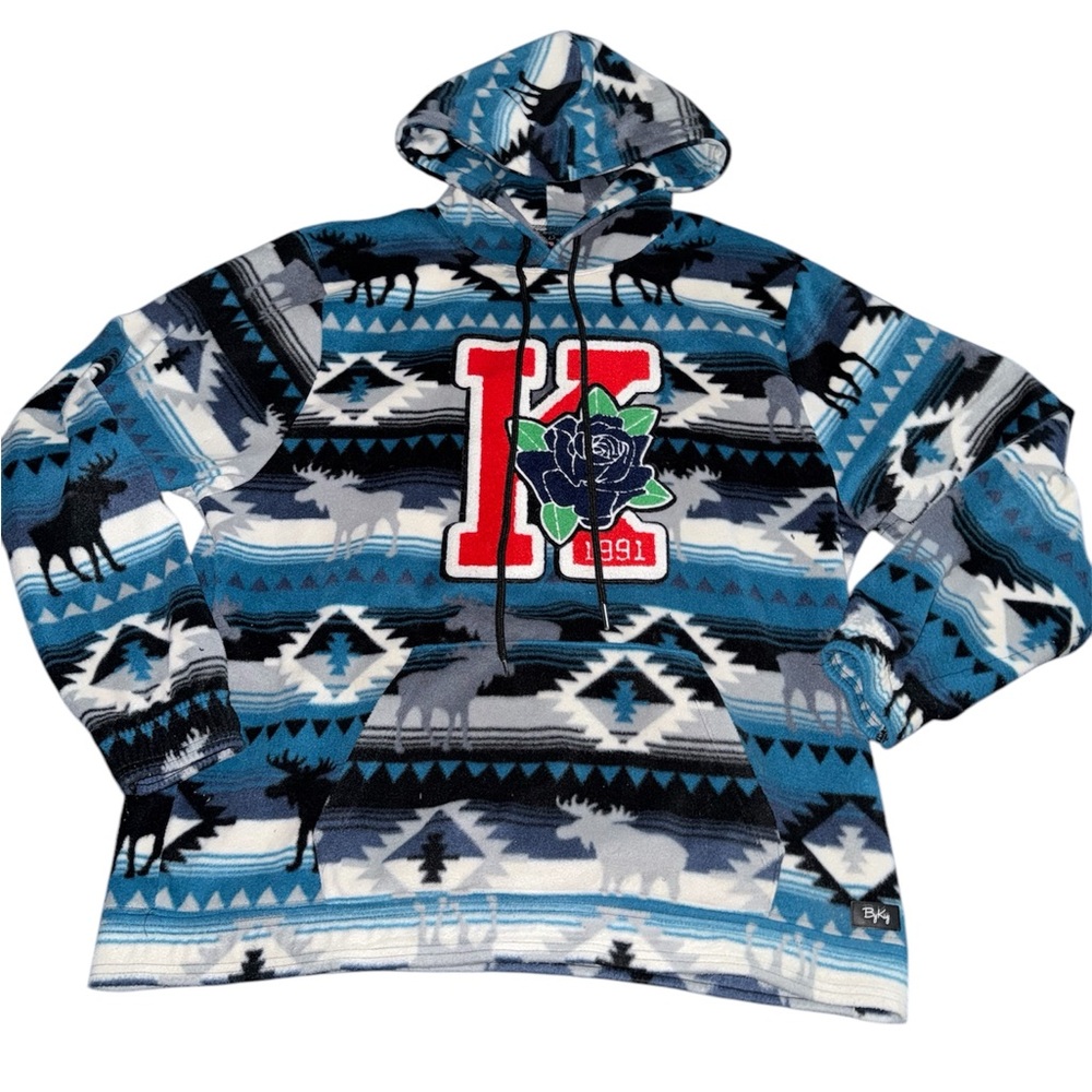 Blue and Gray “Kool Kiy” Patterned Men's Sweater